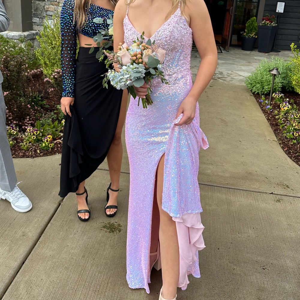 Prom dress 
-iridescent pink
-Mori Lee
-Size 2
